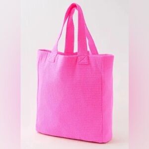 Aerie Terry Square Tote Bag Hot Pink